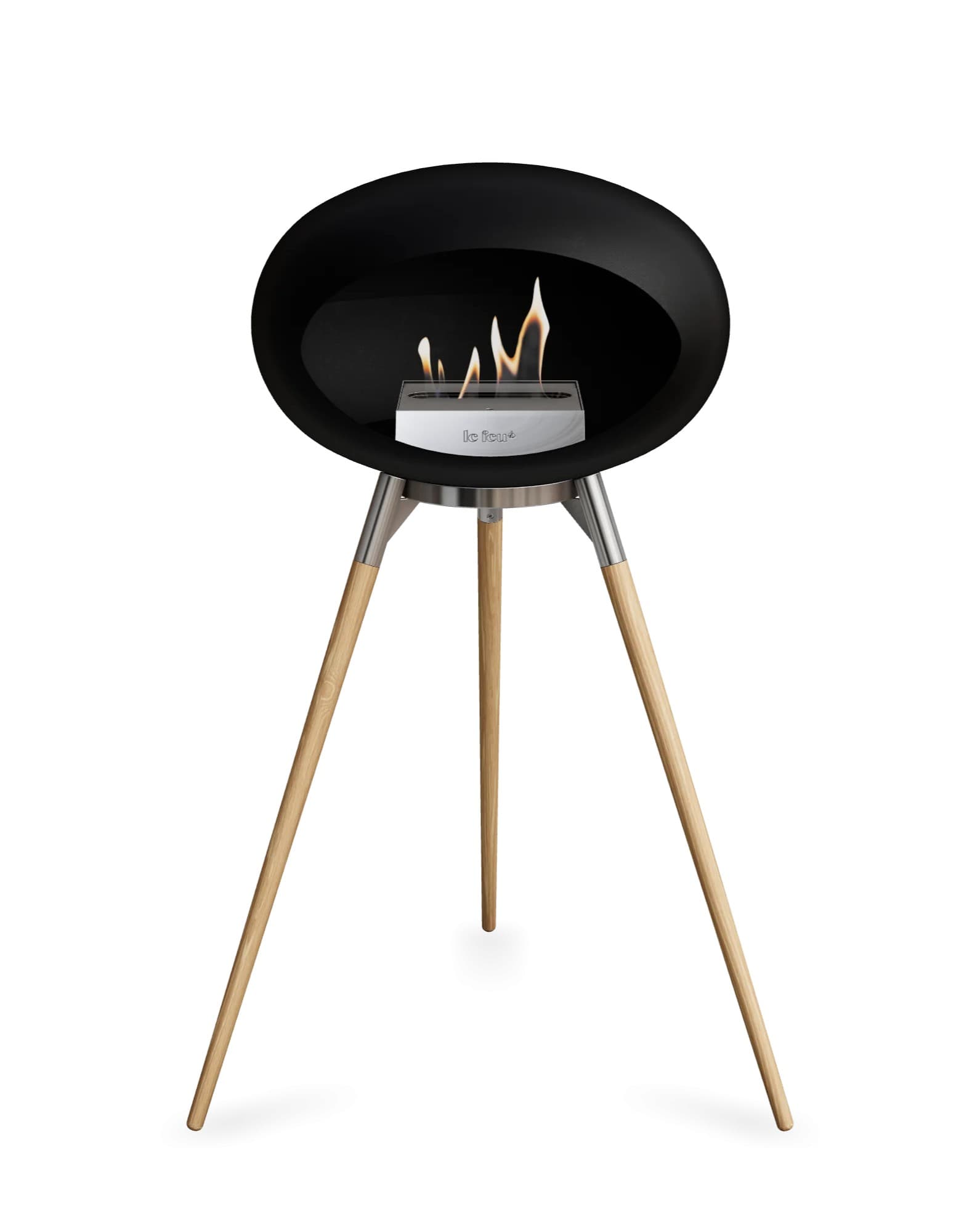Bioethanol-Kamin Black Ground Wood High Le Feu