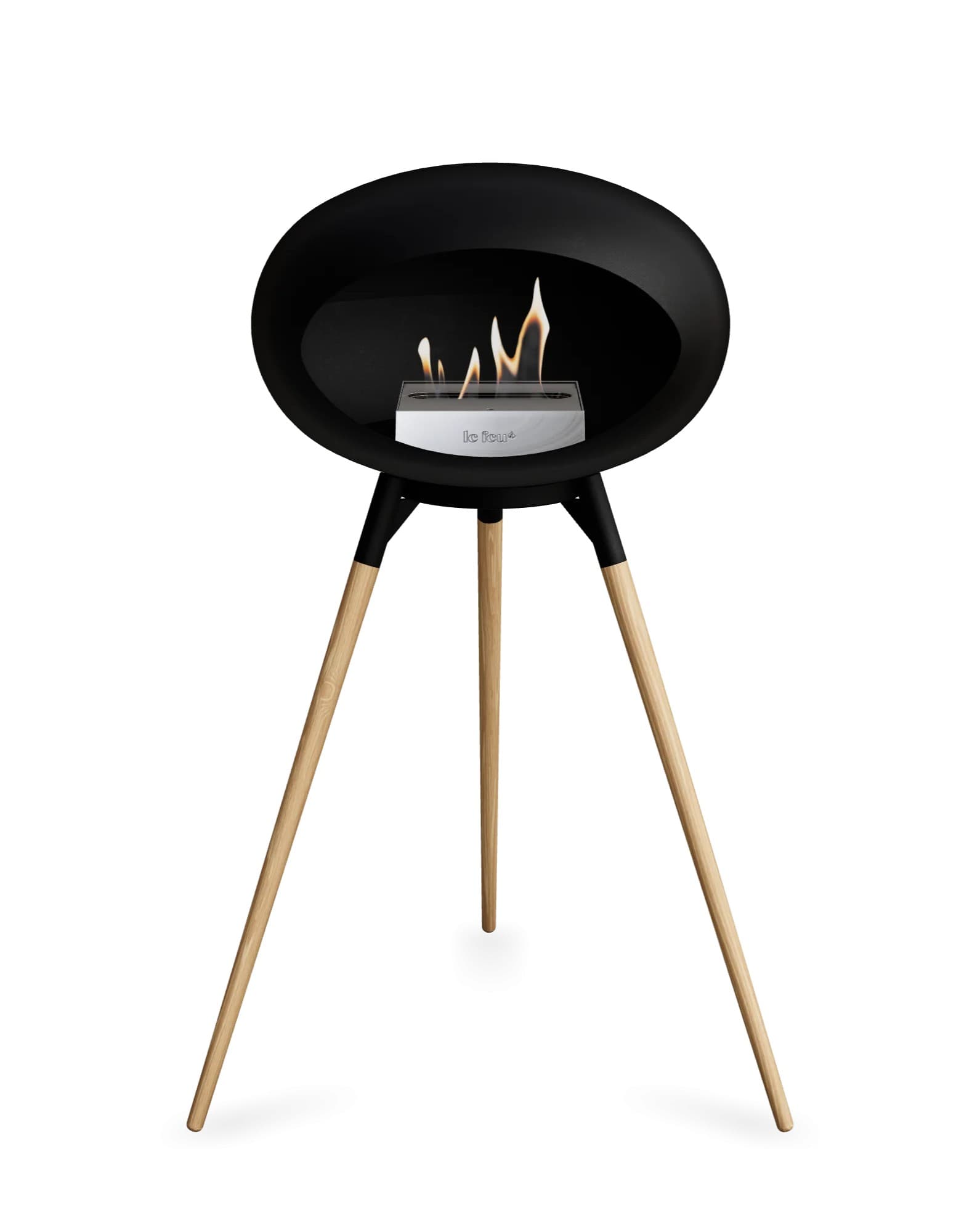 Haard Black Ground Wood High Le Feu