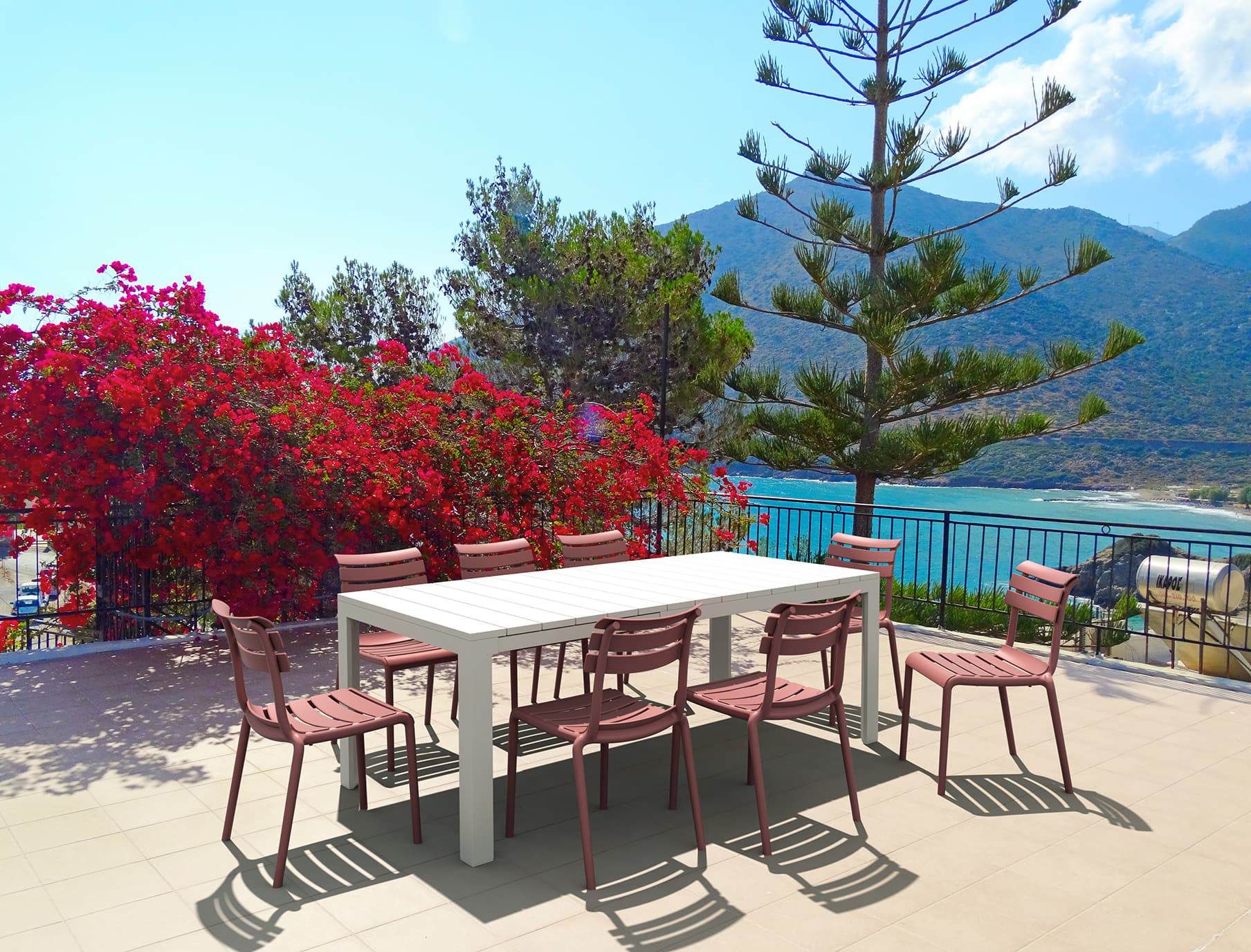 Ensemble chaises Helen + table extensible Atlantic 140 Siesta