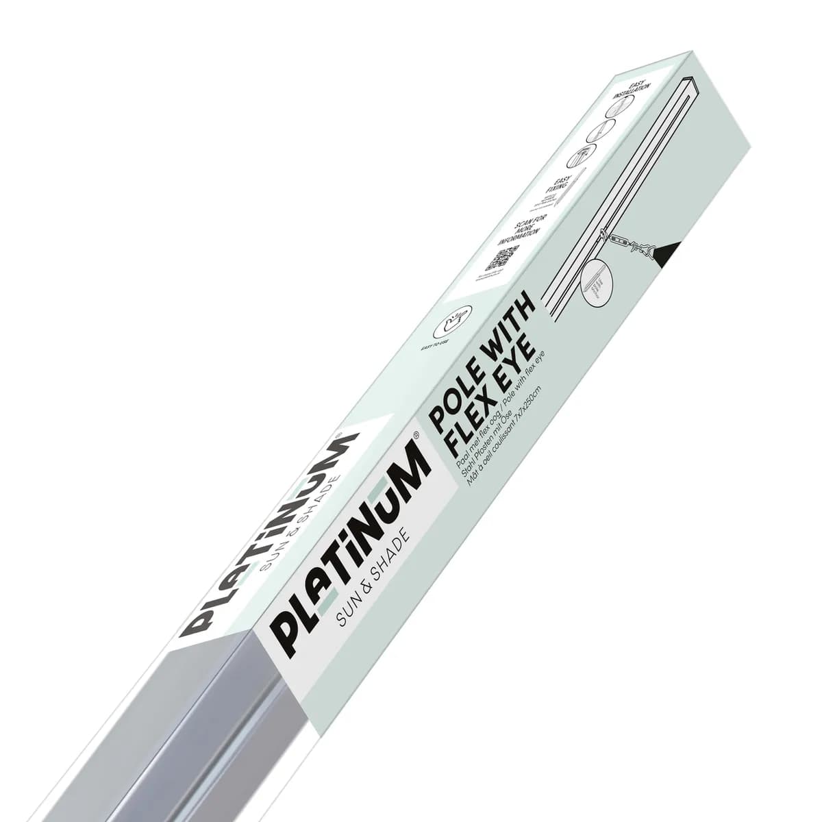 Stolpe med justerbart øye 70x70x250mm for solseil Platinum