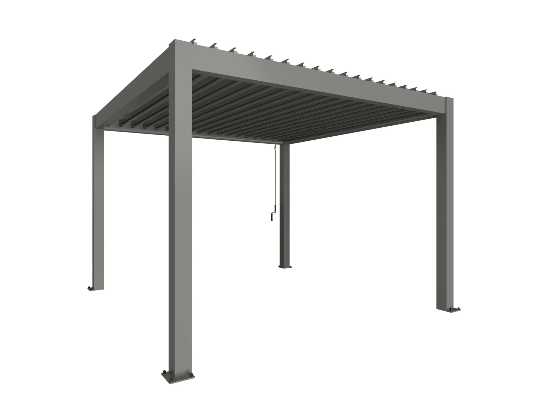 Bioclimatische pergola 3,5x3,5 kwartsgrijs Biohort