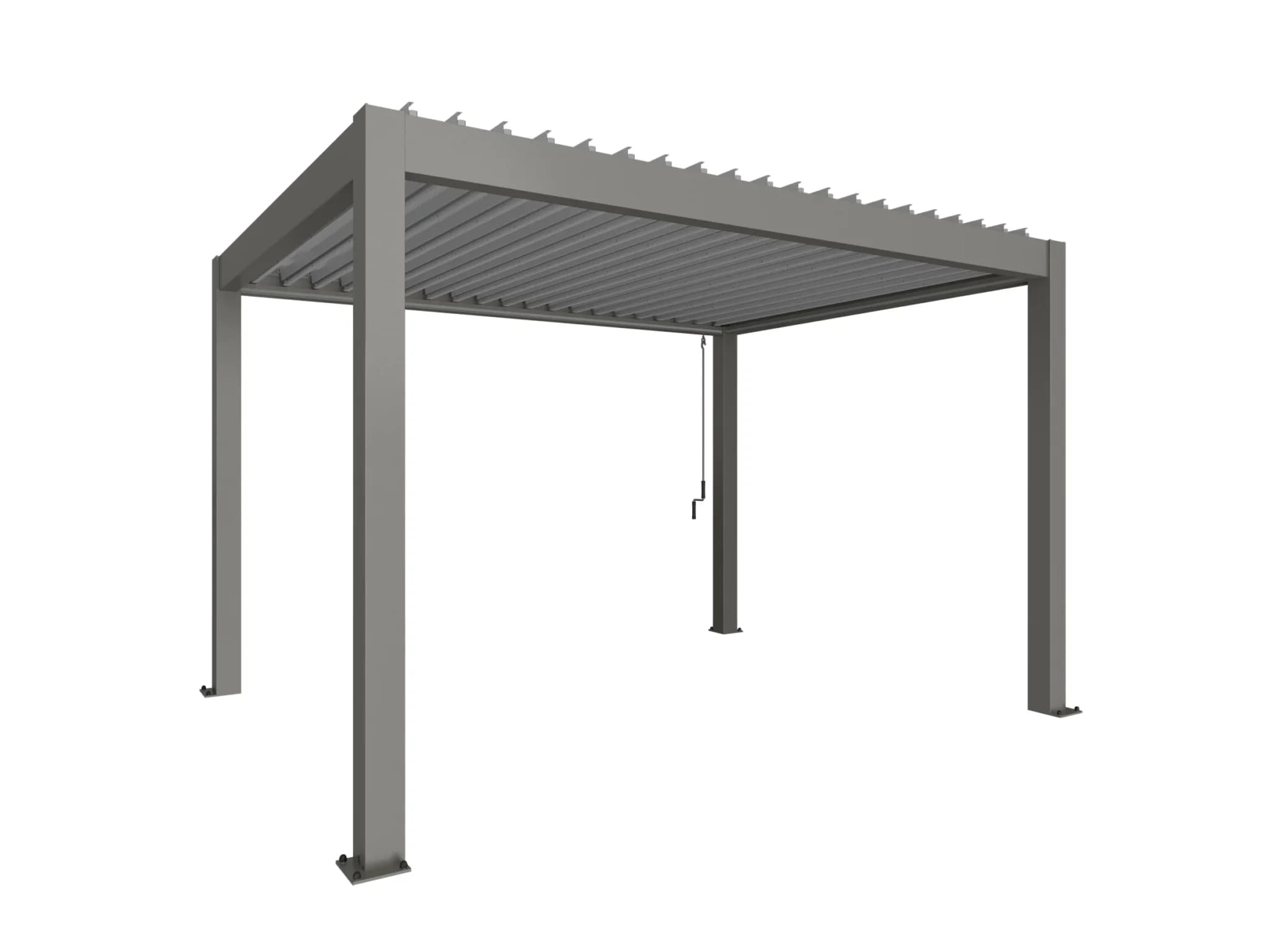 Bioclimatische pergola 4x3 kwartsgrijs Biohort