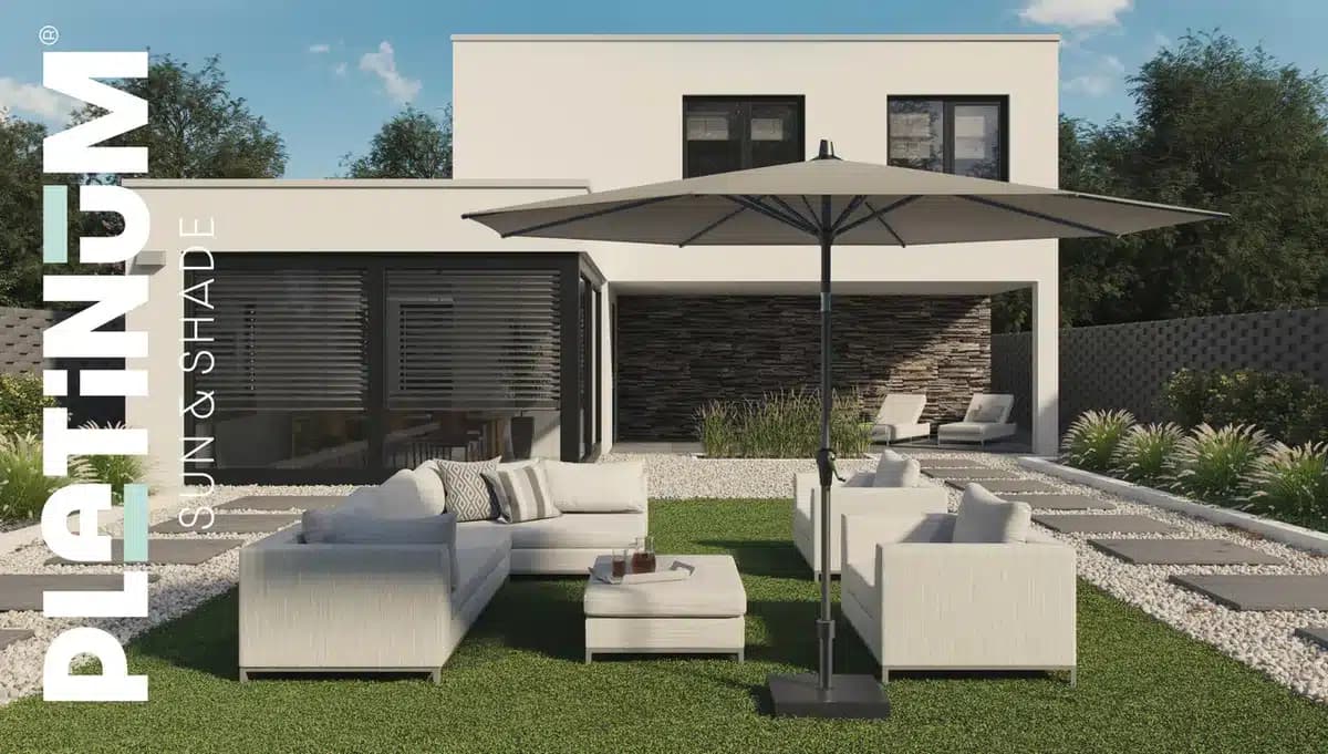 Parasol Riva Ø250 Teak Platinum